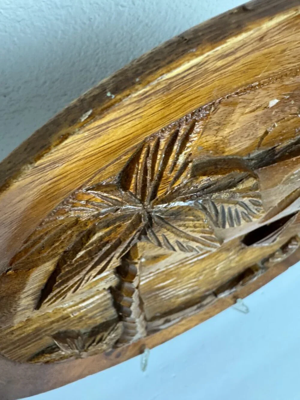 Vintage  Wood Carved Hawaii Palm Beach Plaque Tiki Bar 12